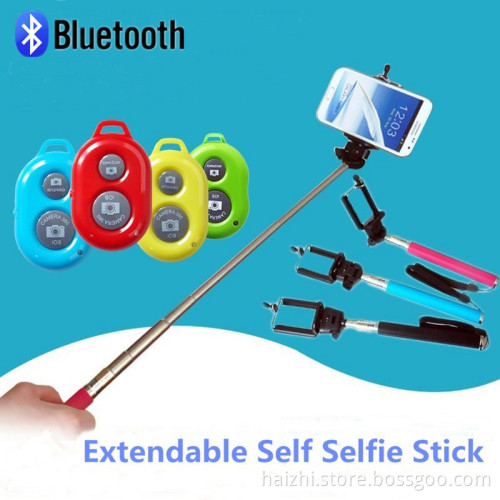 hot selling monopod selfie stick + bluetooth remote shutter for cellphone